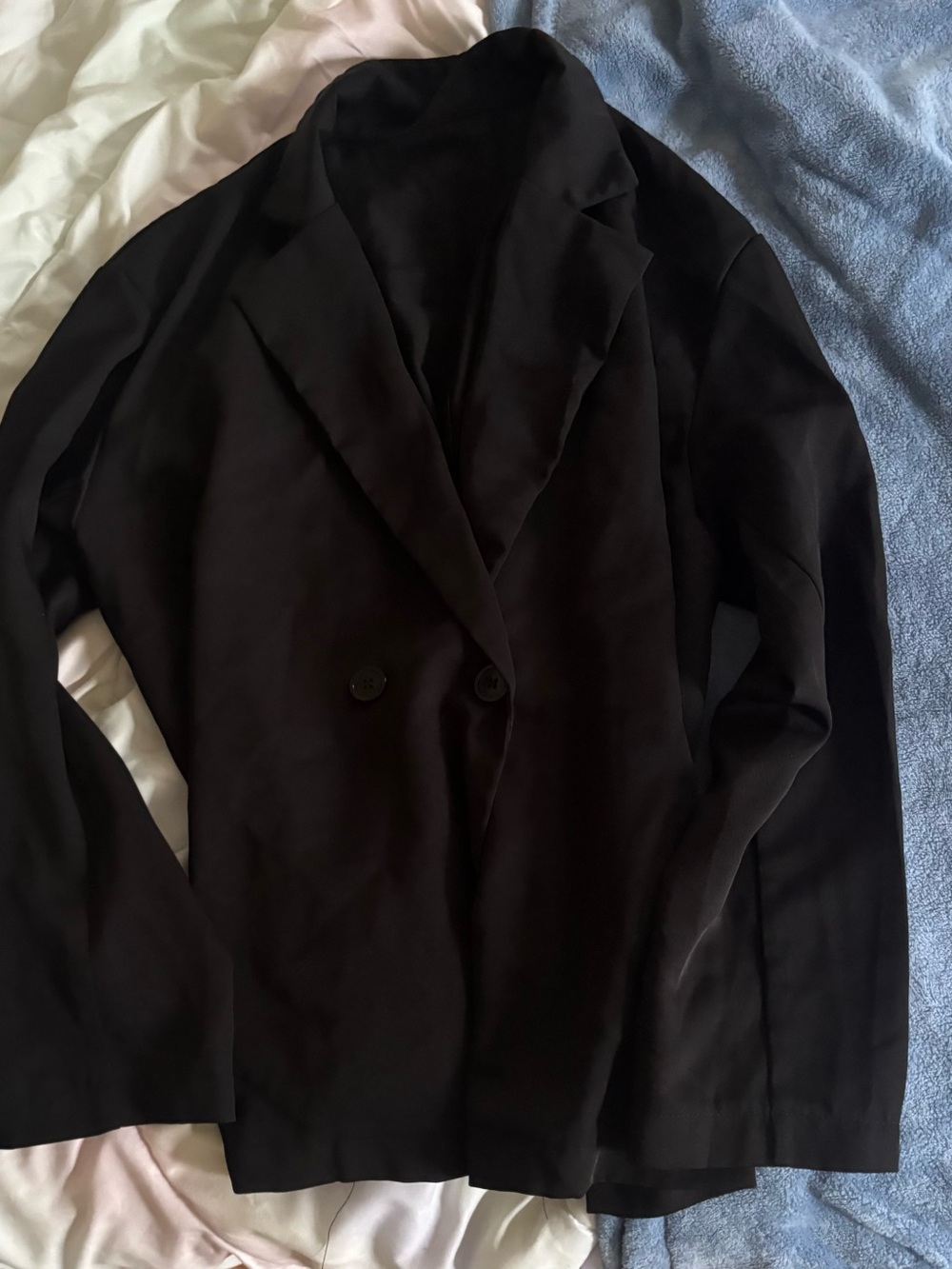 Black Women's Double-Breasted Blazer Jacket